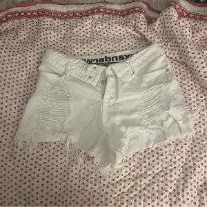 Alexander Wang White Denim Jean Shorts